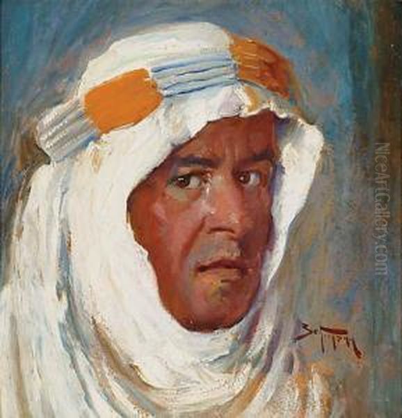 Autoportret W Stroju Arabskim Oil Painting by Adolf, Abraham Behrman