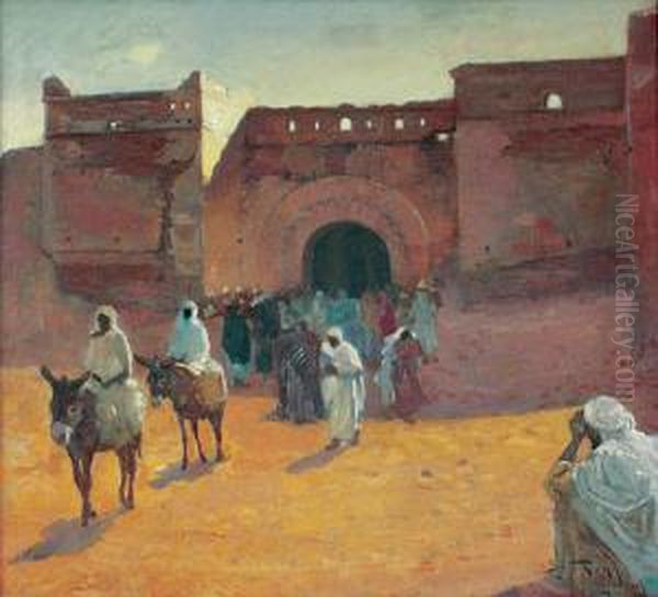 Brama W Marrakeszu Oil Painting by Adolf, Abraham Behrman