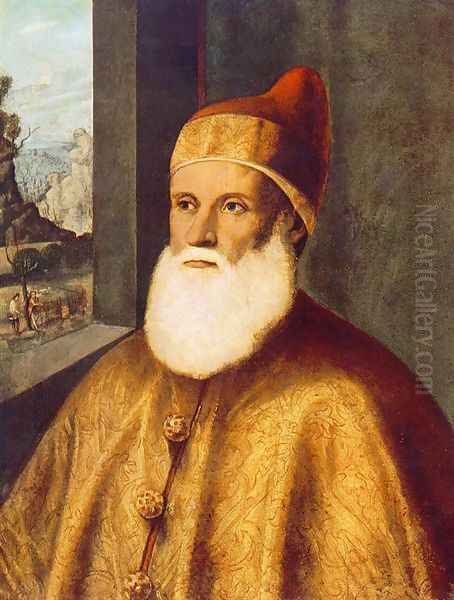 Portrait of Doge Agostino Barbarigo Oil Painting by Marco Basaiti