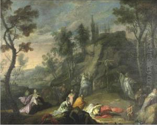 Moses And The Brazen Serpent Oil Painting by Joachim-Franz Beich