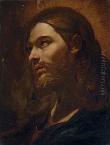 Head Of Christ Oil Painting by Giovan Battista Beinaschi