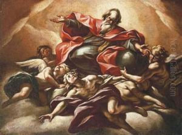 God The Father In Glory Oil Painting by Giovan Battista Beinaschi