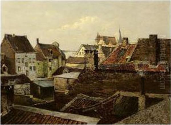 Over The Rooftops Oil Painting by Fritz Beinke