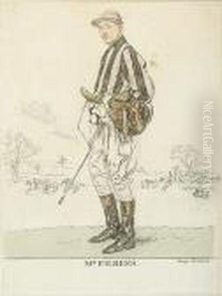 Portrait Of The Jockey Mr.f.b Rees Oil Painting by George Frederick A. Belcher