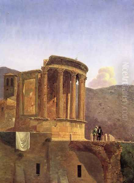 The Temple of Vesta at Tivoli Oil Painting by Antoine-Felix Boisselier