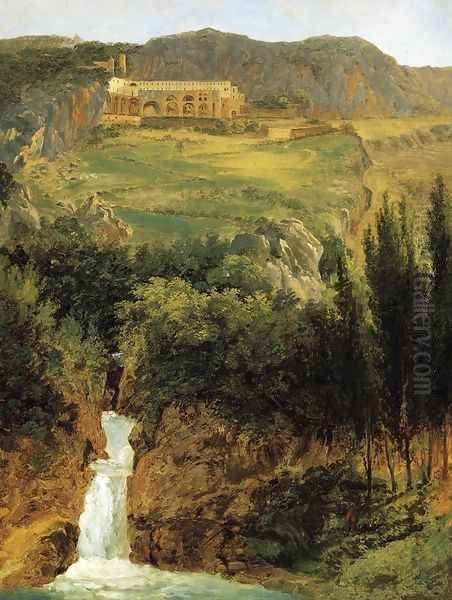 View of the Benedictine Monastery at Subiaco Oil Painting by Antoine-Felix Boisselier