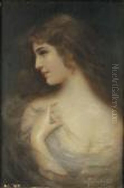 Portrait Of A Lady Oil Painting by Adolfo Belimbau