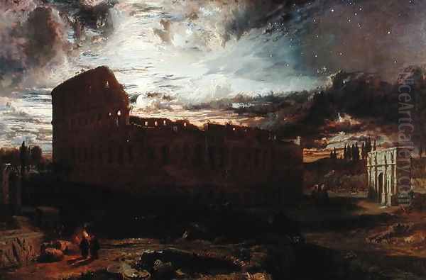 The Colosseum, Rome 1860 Oil Painting by Frederick Lee Bridell