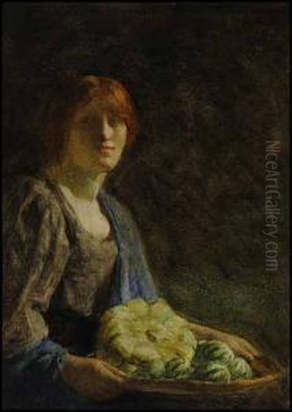 Portrait Of A Woman Oil Painting by Robert Anning Bell