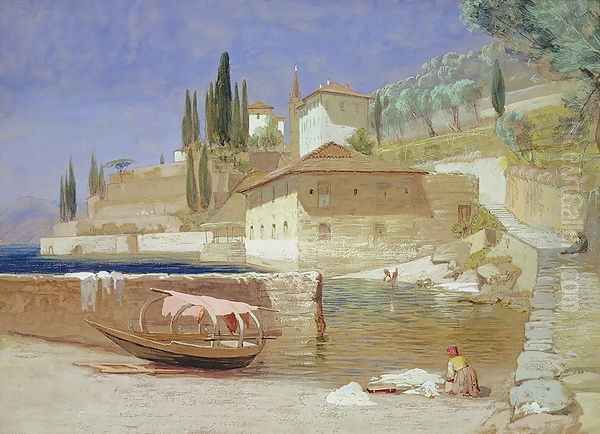 Varenna, Lake Como Oil Painting by Frederick Lee Bridell