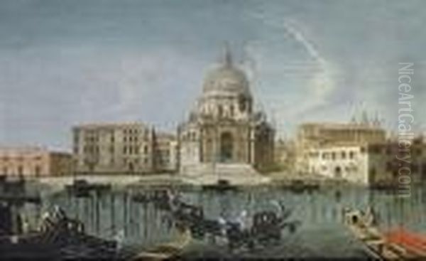 The Grand Canal With Santa Maria Della Salute, Venice Oil Painting by Gabriele Bella