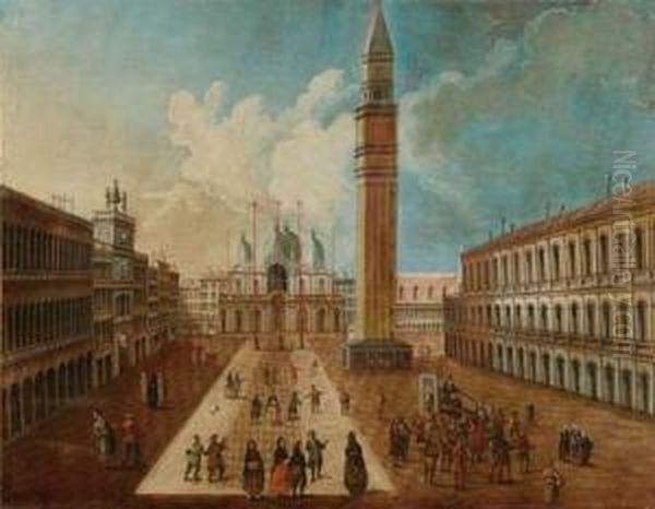 Piazza San Marco Verso La Piazzetta Oil Painting by Gabriele Bella