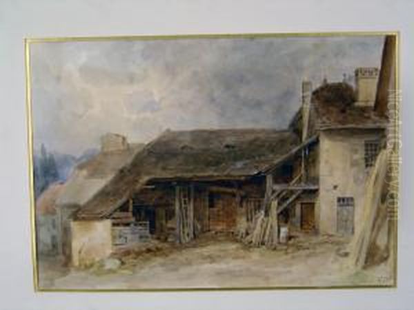 Cour De Ferme Oil Painting by Joseph-Louis Hippolyte Bellange