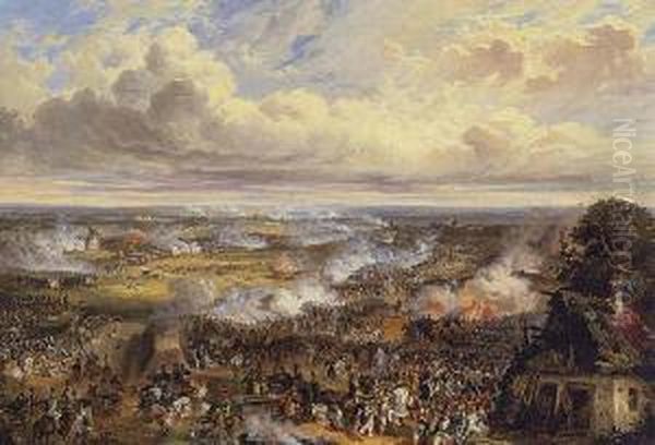 Battle Oil Painting by Joseph-Louis Hippolyte Bellange