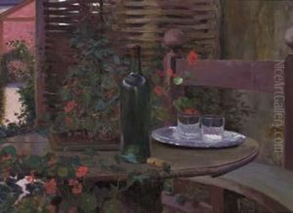 L'aperitif Oil Painting by Paul Bellanger-Adhemar