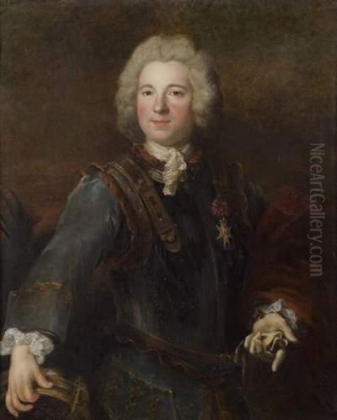 Portrait D'homme En Armure Oil Painting by Alexis Simon Belle