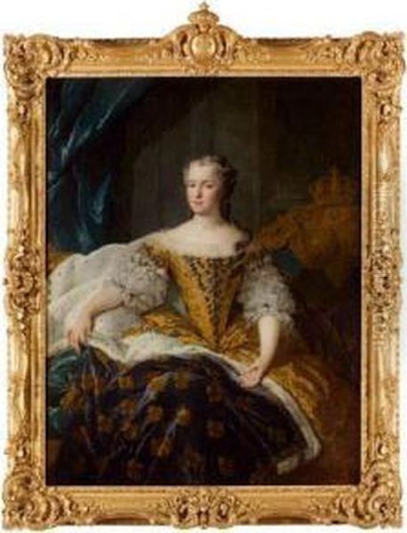 Portrait De Marie Leszcsynska, Reine De France Oil Painting by Alexis Simon Belle