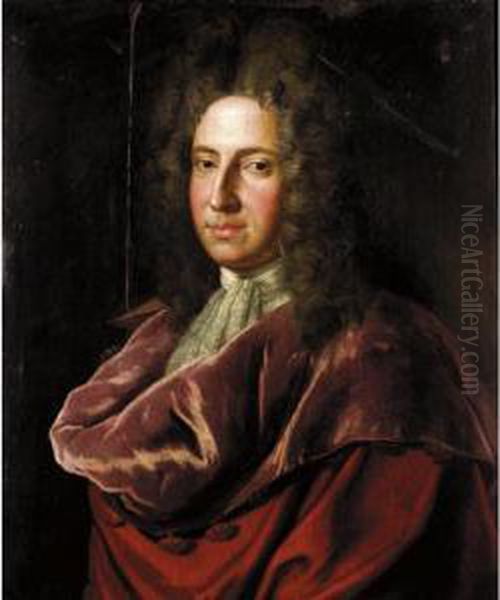 Portrait Of A Member Of The Elphinstone Family Oil Painting by Alexis Simon Belle