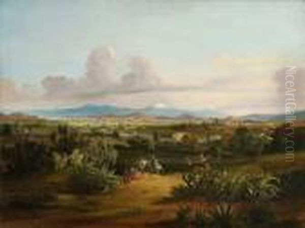 Sudamerikanische
 Landschaft Oil Painting by Ferdinand Konrad Bellermann