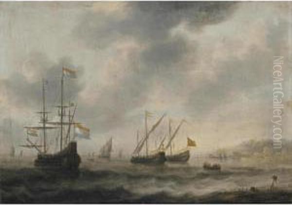 The Dutch Flagship Oil Painting by Jacob Adriaensz. Bellevois