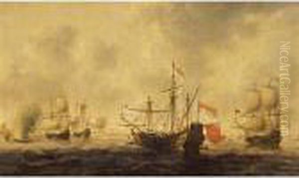 The Dutch Attack On The Medway Oil Painting by Jacob Adriaensz. Bellevois