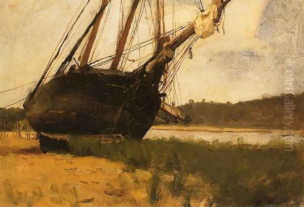 Beached Oil Painting by Dennis Miller Bunker