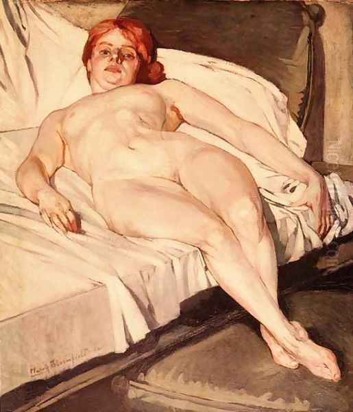 Reclining nude 1906 Oil Painting by Harry Bloomfield