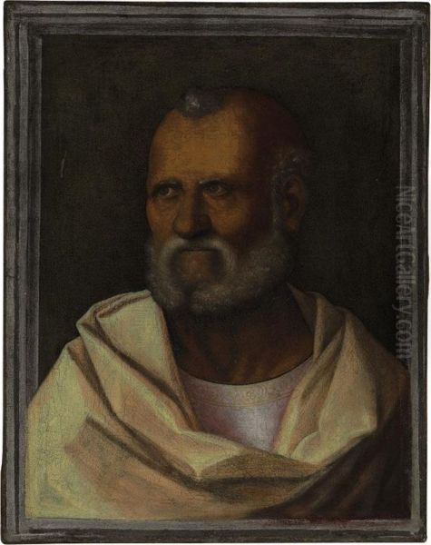 A Male Saint Oil Painting by Giovanni Bellini