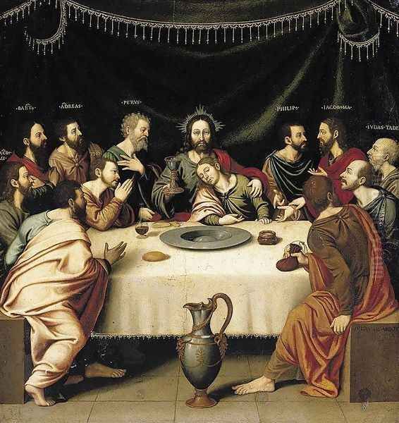 The Last Supper 1570s Oil Painting by Fray Nicolas BORRAS