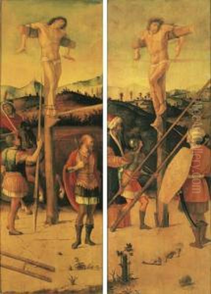 The Two Crucified Thieves Oil Painting by Giovanni Bellini