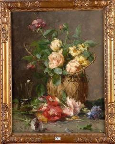 Nature Morte Aux Fleurs Oil Painting by Hubert Bellis