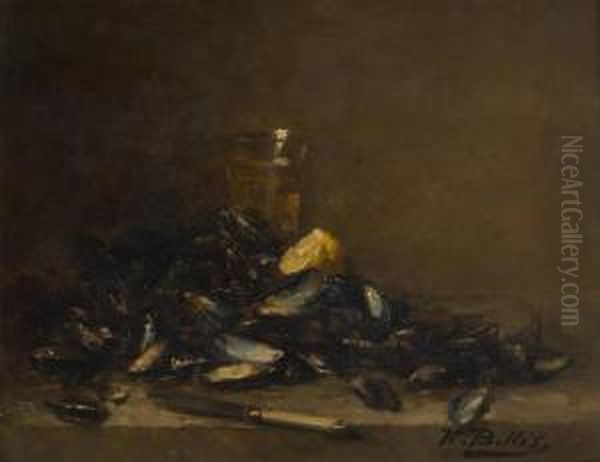 Composition Aux Moules Oil Painting by Hubert Bellis