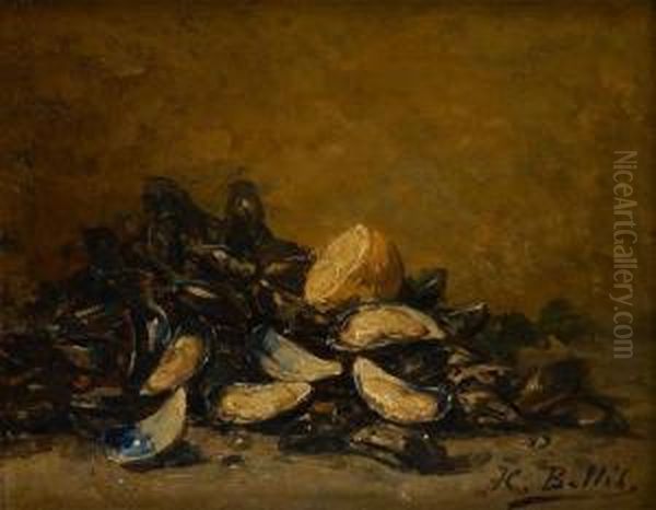 Nature Morte Aux Moules Oil Painting by Hubert Bellis