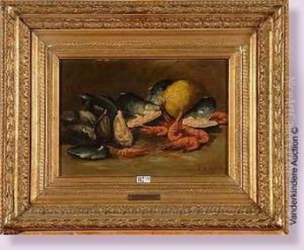 Nature Morte Aux Fruits De Mer Oil Painting by Hubert Bellis