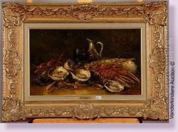 Nature Morte Aux Crustaces Oil Painting by Hubert Bellis