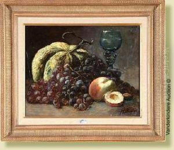 Nature Morteaux Fruits Oil Painting by Hubert Bellis