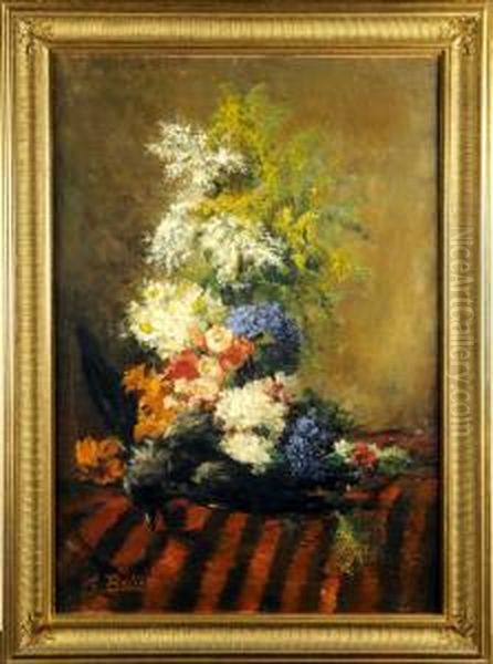 Nature Morte Aux Fleurs. Oil Painting by Hubert Bellis