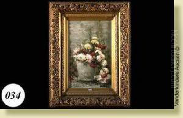 Vase De Fleurs Oil Painting by Hubert Bellis