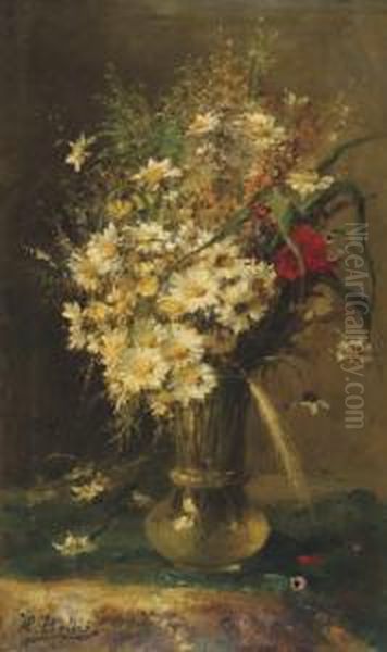 Bouquet De Fleurs Des Champs Oil Painting by Hubert Bellis