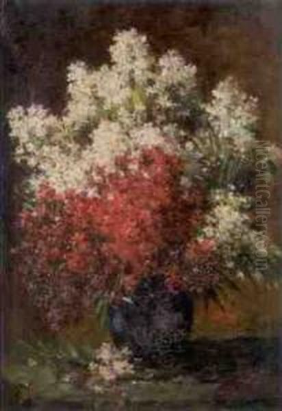 Vase De Fleurs Oil Painting by Hubert Bellis