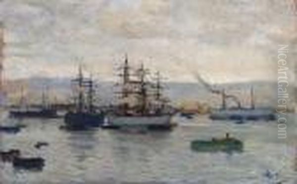 Nel Porto Di Genova Oil Painting by Giorgio Belloni