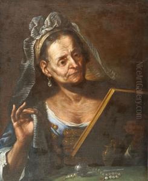 La Vanita (vecchia Che Si Agghinda) Oil Painting by Pietro Bellotti