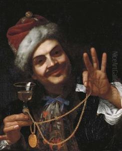 Self-portrait As Laughter Oil Painting by Pietro Bellotti