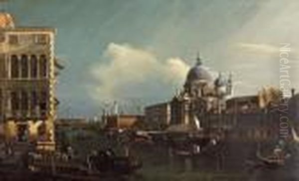 Entrance To The Grand Canal Oil Painting by Bernardo Bellotto