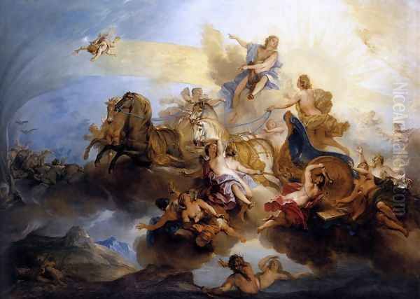 Phaéton on the Chariot of Apollo c. 1720 Oil Painting by Nicolas Bertin