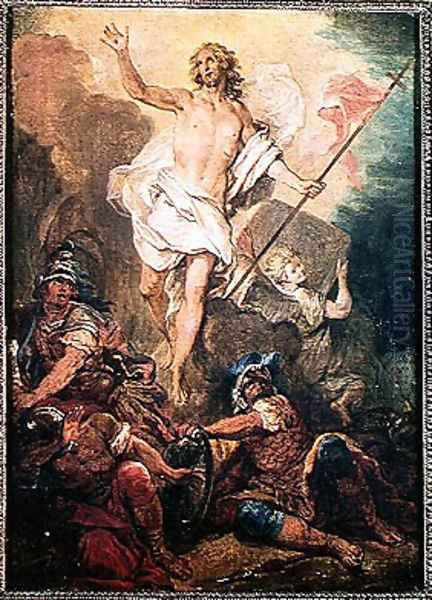 Study for the Resurrection for a painting intended for the Church of St. Leu and St. Gilles, Paris Oil Painting by Nicolas Bertin