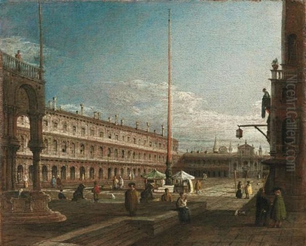 Venezia: Piazza San Marco Dal Campo San Basso Oil Painting by Bernardo Bellotto