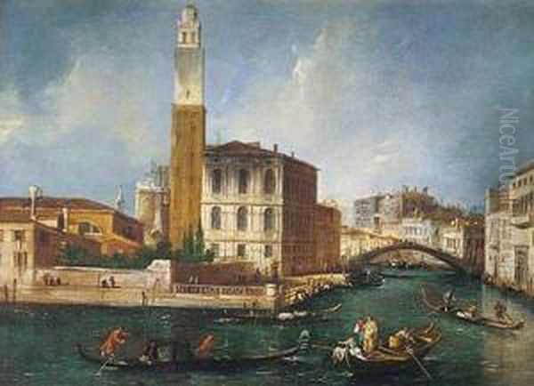 Vista De La Iglesia De San Jeremias Con La Entrada A Cannaregio Oil Painting by Bernardo Bellotto