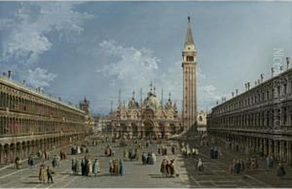 The Piazza San Marco, Venice Oil Painting by Bernardo Bellotto