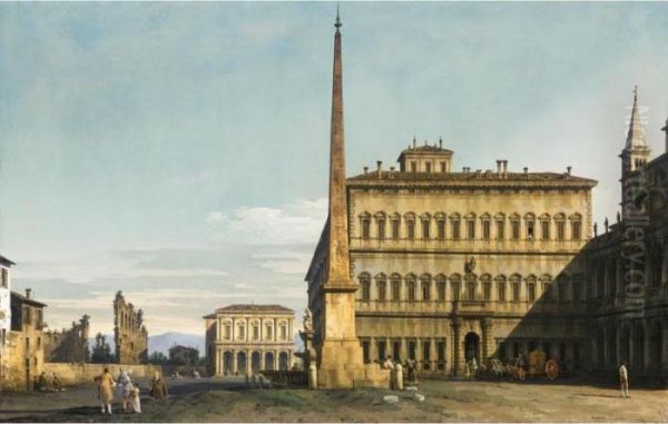 Rome, A View Of The Piazza Di 
San Giovanni In Laterano Looking East, With The Scala Santa Beyond Oil Painting by Bernardo Bellotto